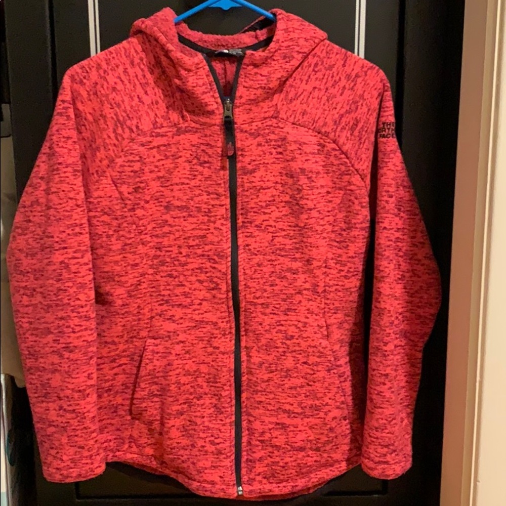 The North Face girls fleece jacket with hood.